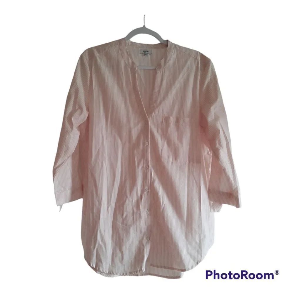 Kensie Jeans Striped Tie Sleeve Button Up Shirt